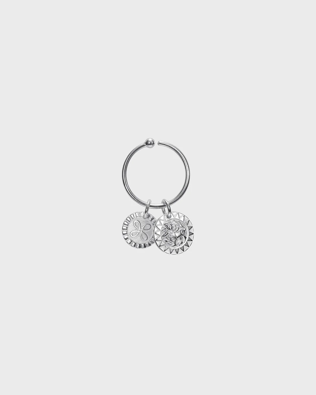 Amulet single earring silver left - Image 4
