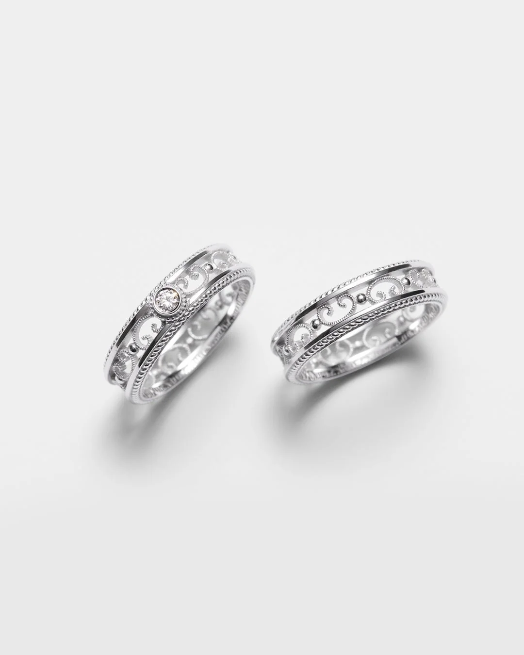 Filigree Ring Narrow white gold - Image 3