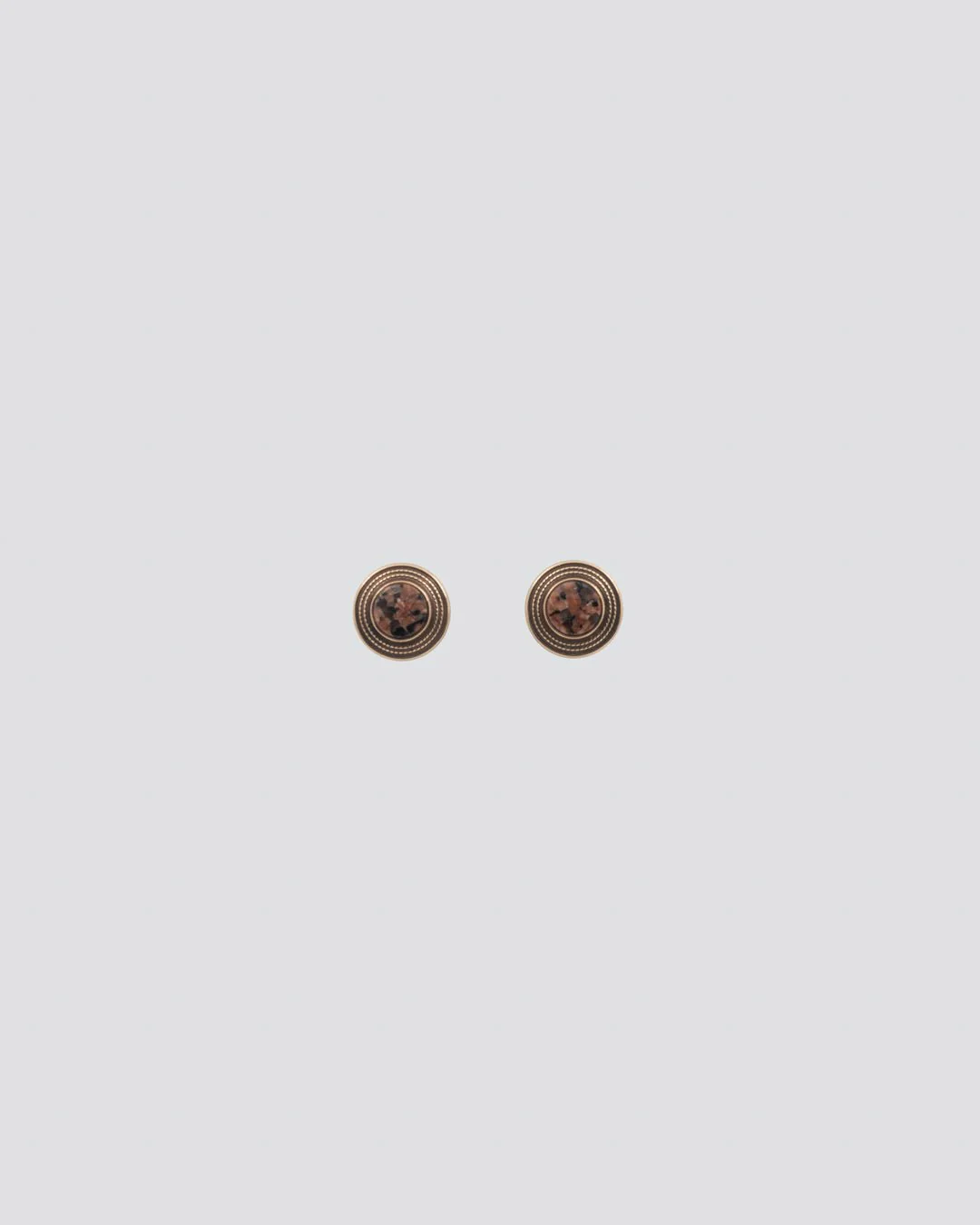 Kept stone earrings bronze granite