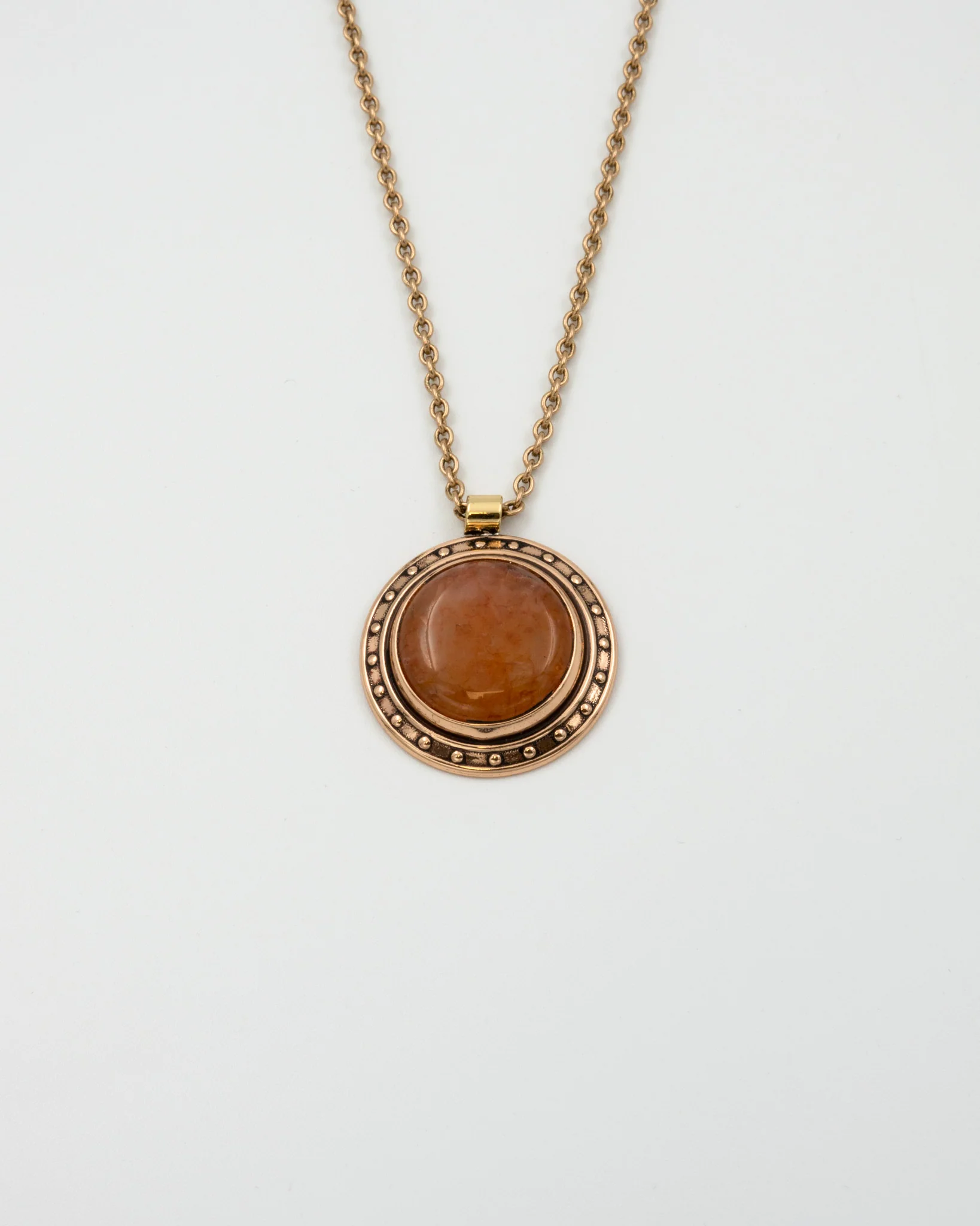 Held stone pendant 60 cm bronze solar quartz