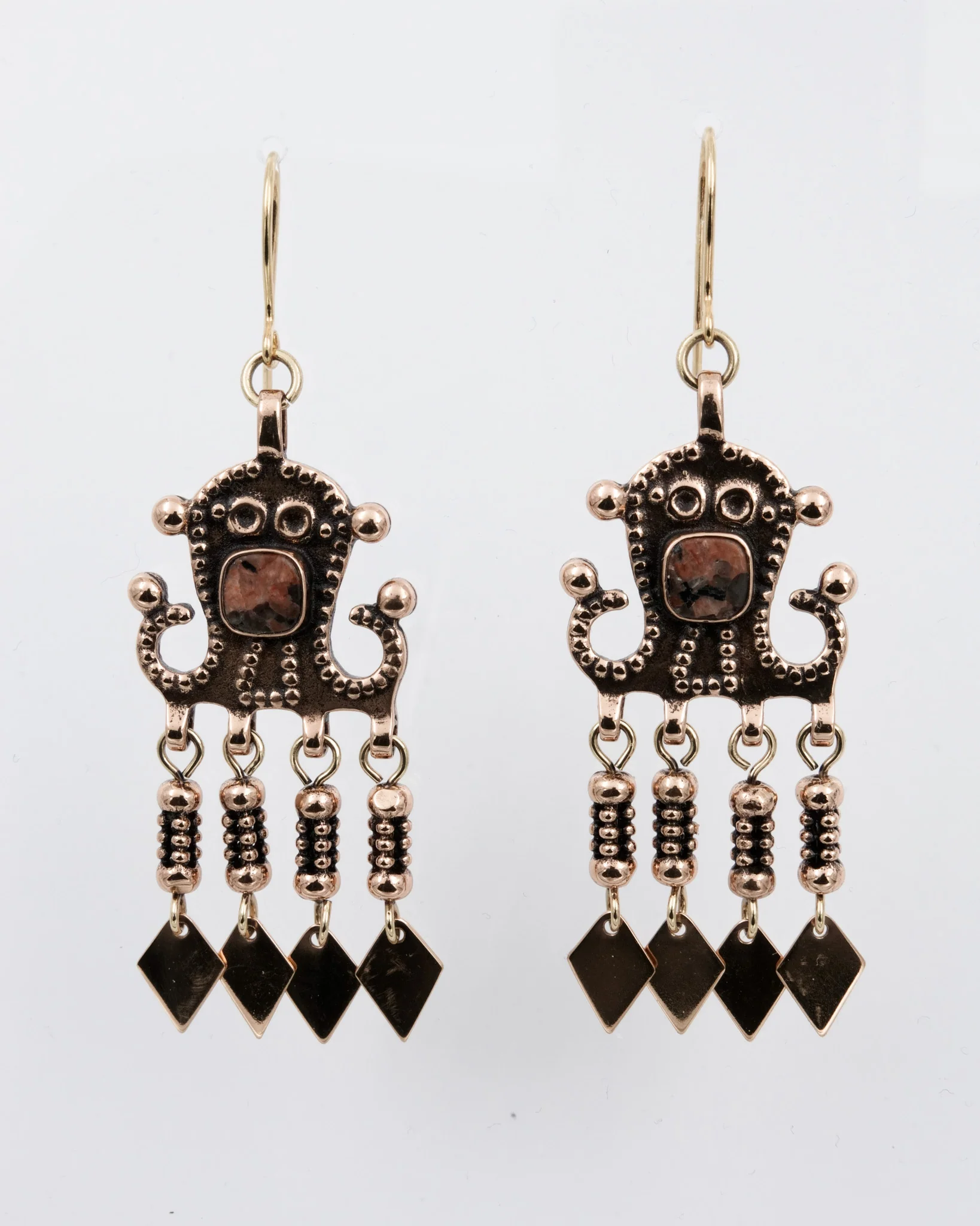 Kept Petsamo koltta earrings bronze granite