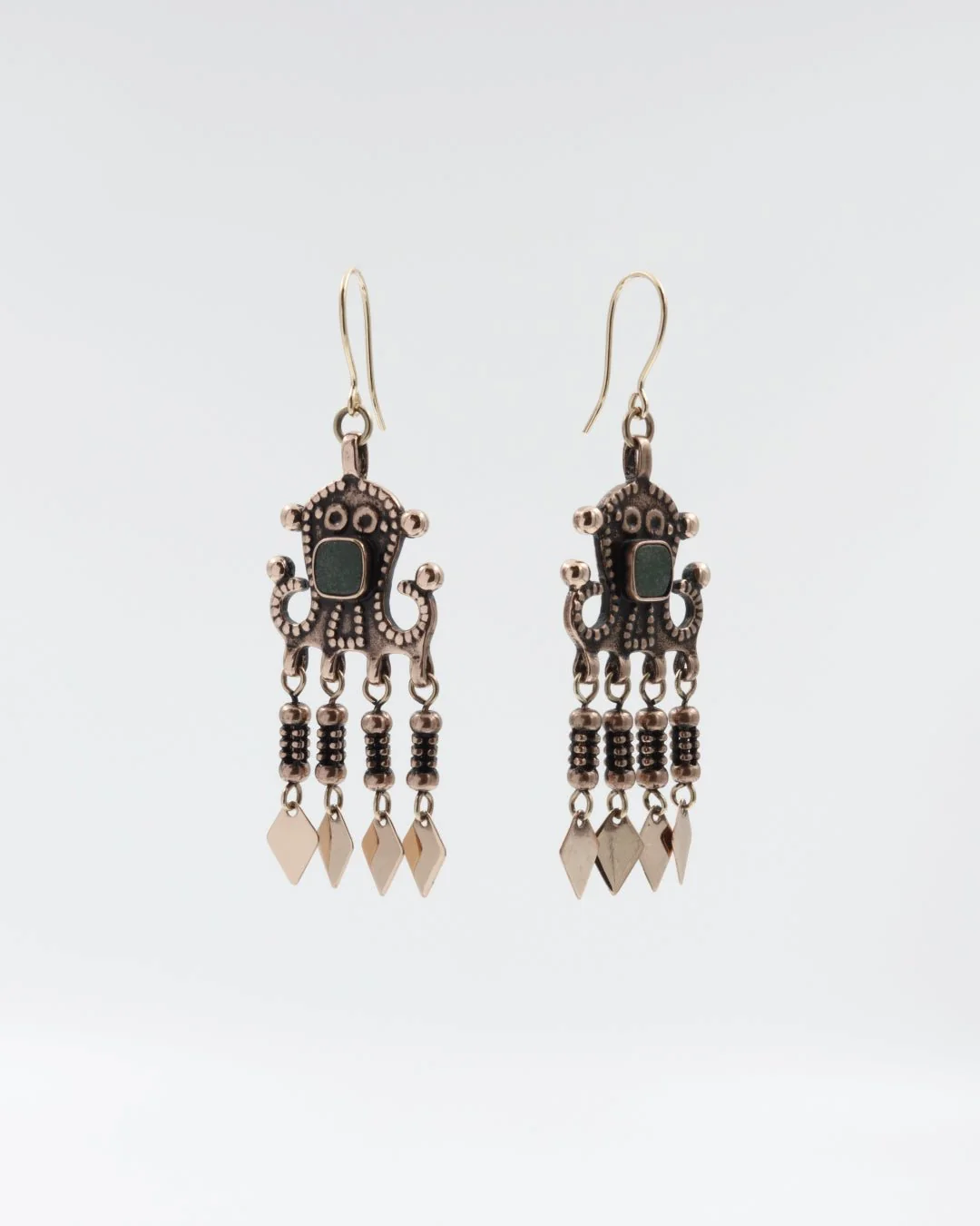Kept Petsamo koltta earrings bronze chrome marble