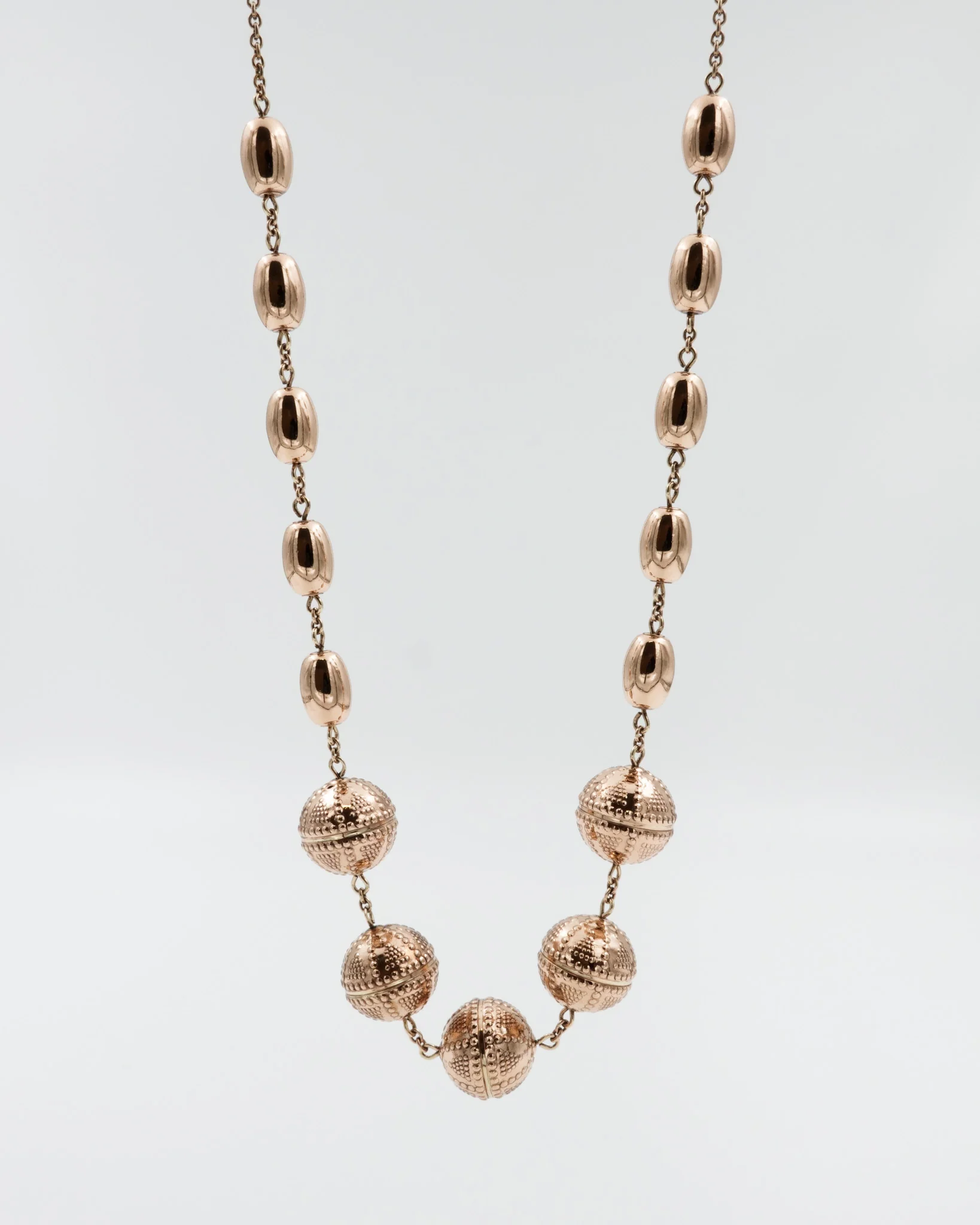 Preloved Halikko filigree bead necklace bronze 70 cm