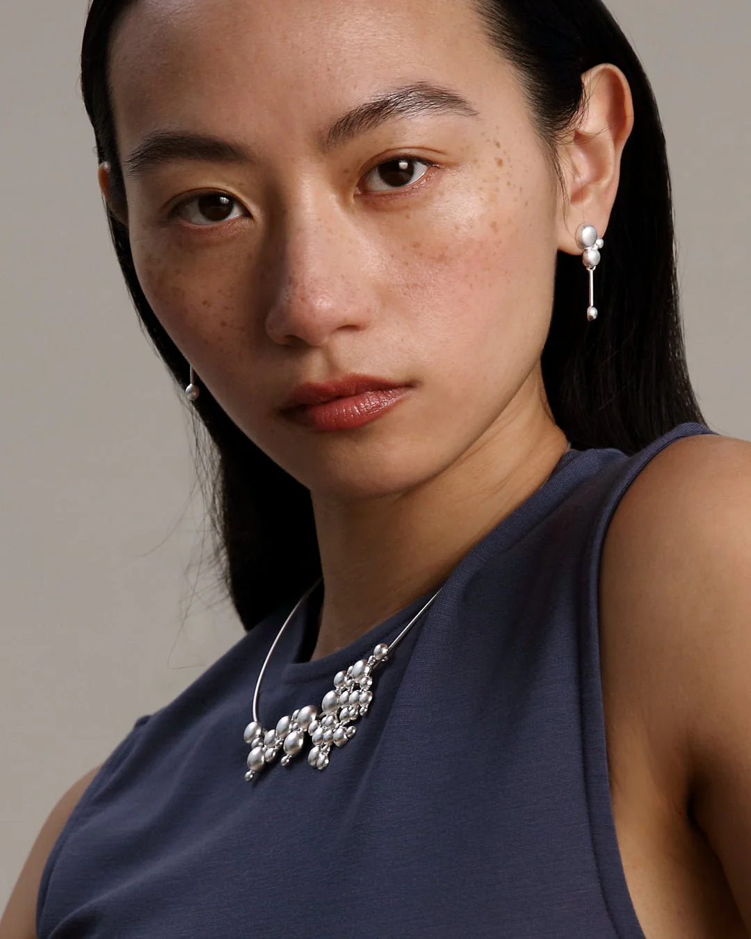 Winter Pearl Necklace small silver - Image 2